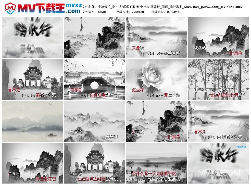 小旭音乐_肥皂菌·珉珉的猫咪-少年志 踏歌行_国语_流行歌曲_MD401601